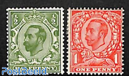 Definitives 2v, George V, WM Imperial crown