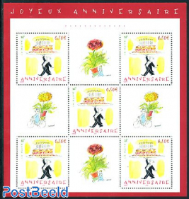 Anniversaire m/s of 5 stamps