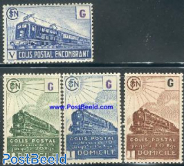 Parcel stamps, railways 4v