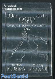 Olympic tennis 1v, silver, imperforated