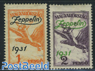 Zeppelin overprints 2v