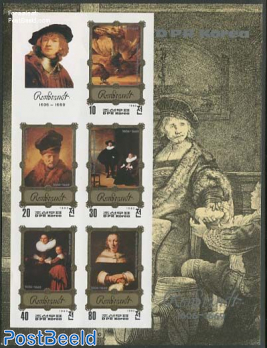 Rembrandt paintings 5v m/s, imperforated