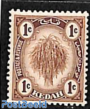 Kedah 1c, WM Mult. Crown-CA, Stamp out of set
