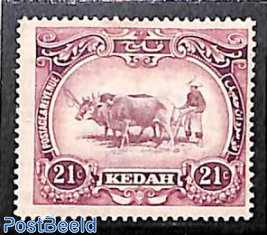 Kedah 21c, WM Mult. Crown-CA, Stamp out of set