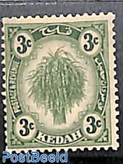 Kedah, 3c, Stamp out of set