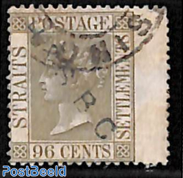 96c, wingstamp, Straits Settlements, Stamp out of set
