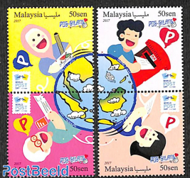 World Postal day 4v (2x[:])