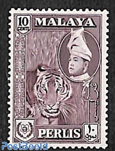 Perlis 10c, carminebrown, stamp out of set