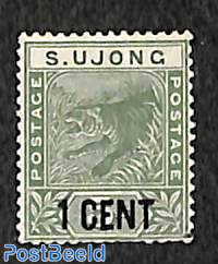 Sungei Ujong, 1c on 5c, Stamp out of set