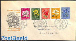 Flowers FDC, closed cover, typed address