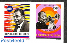 Louis Armstrong 2v, imperforated