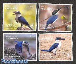 Kingfishers 4v, white border 