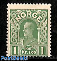 1kr, bluegreen, Stamp out of set