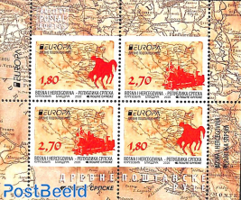 Europa, old postal roads s/s from booklet