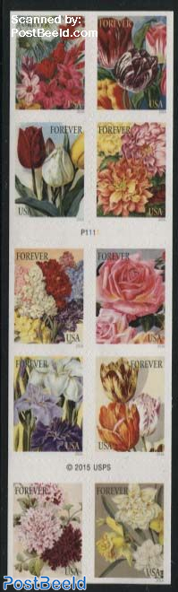 Flowers 10v s-a in foil booklet (APU)