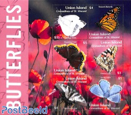 Union Island, Butterflies 6v m/s
