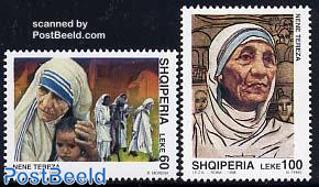 Mother Theresa 2v, joint issue Italy