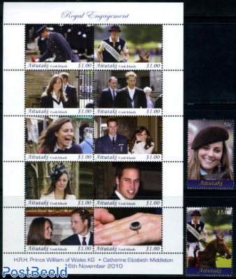 Royal Engagement William & Kate 12v (2v+m/s)