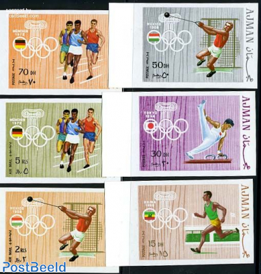 Olympic games 6v, imperforated