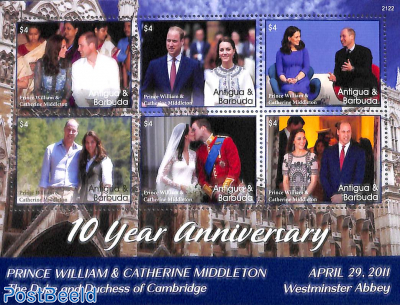 Prince William & Kate 10 years wedding 6v m/s
