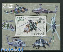 Military helicopters s/s, imperforated (printed perforation)