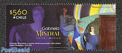 Gabriela Mistral 1v, joint issue Mexico 1v