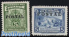 POSTAL overprints 2v