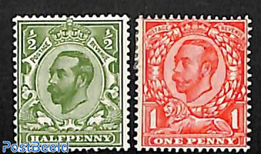 Definitives 2v, George V, WM Imperial crown