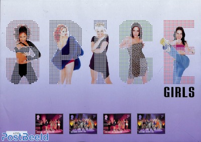 Spice girls, numbered fan sheet (with stamps from set)