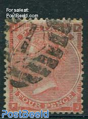 4p Brownred, Queen Victoria