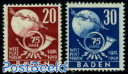 Baden, 75 Years UPU 2v
