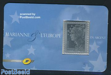 New Marianne stamp 1v, silver (in card)