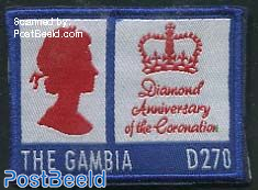 Diamond coronation, Textile stamp 1v