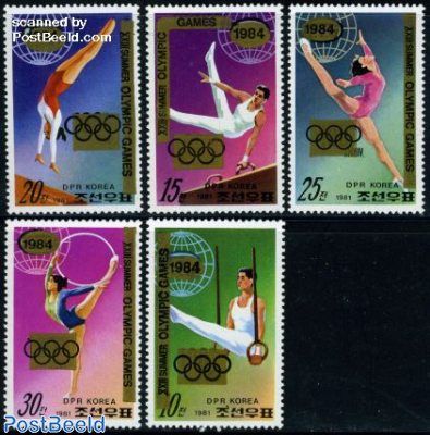 Olympic Games 5v (overprints on gymnastics)