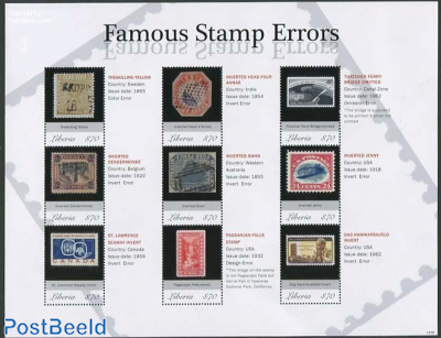 Famous stamp Errors 9v m/s