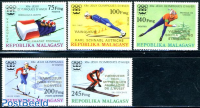Winter Olympic Games 5v, overprints in gold colour