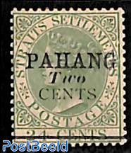 Pahang, 2c, overprint 1v