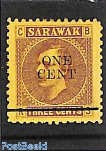 Sarawak, ONE CENT overprint 1v