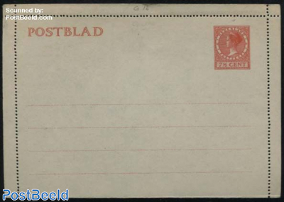 Card letter (Postblad) 7.5c red