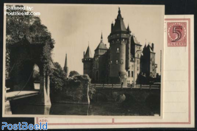 Postcard 5c on 7.5c, Castles No. 9, Haarzuilens