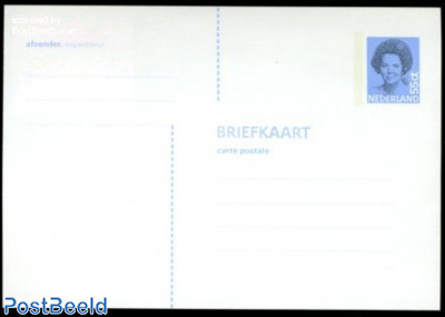 Postcard, Beatrix 55c, blue (148x102mm, Phosphor bar: 3x25mm)