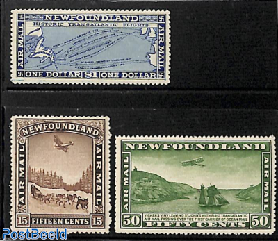 Airmail definitives 3v, without WM