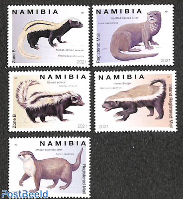 Mustelids of Namibia 5v