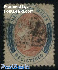 Registered mail 1v, with WM, 1v