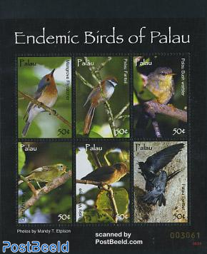 Endimic birds of Palau 6v m/s
