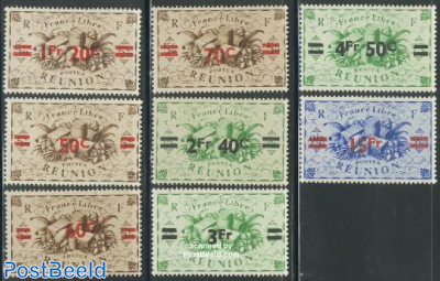 Definitives overprinted 8v