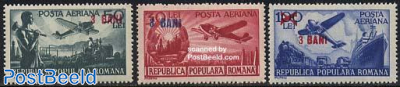 Airmail 3v overprints