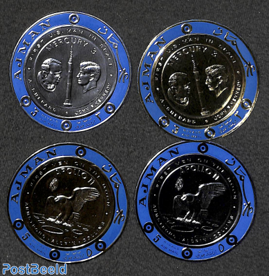 Moonlanding 4v (round foil stamps)