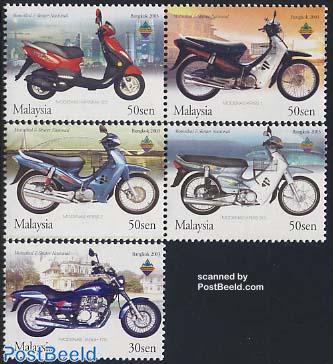 Motorcycles 5v, with Bangkok overprint