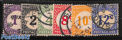 Straits Settlements, postage due 6v
